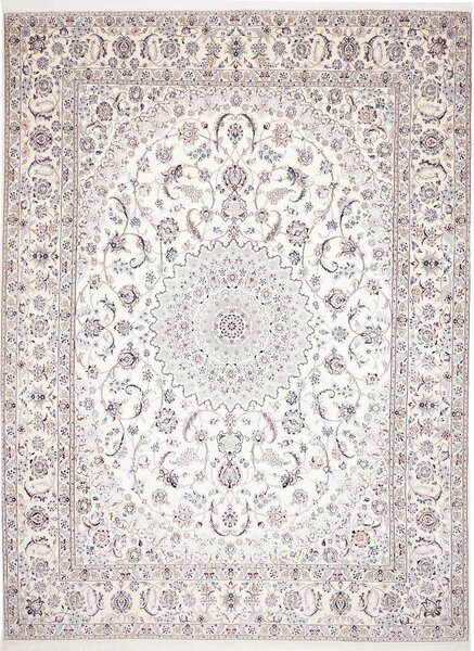 Tappeto Nain 9la Persia Medaglione Crema Blu 294x400 Cm