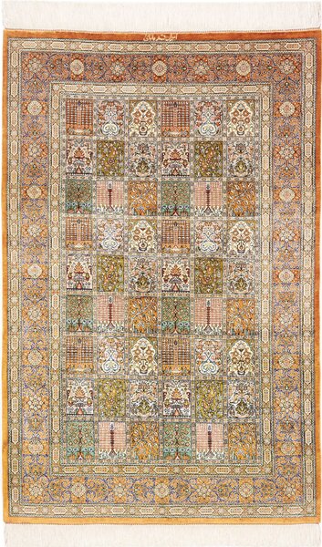 Tappeto Ghom Seta Persia Floreale Beige Oro 97x152 Cm