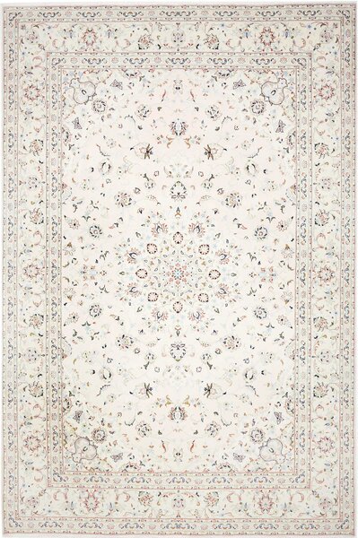 Tappeto Kashan Persia Medaglione Avorio Policromo 245x370 Cm