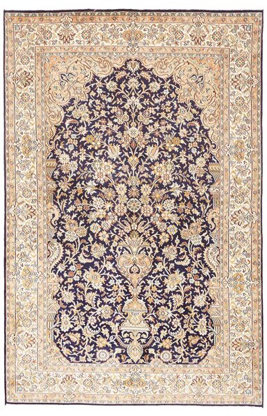 Tappeto Kashmir India Astratto Blu Crema 121x190 Cm