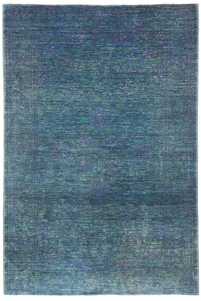 Tappeto Zigler Fine Pakistan Floreale Verde Petrolio Blu 123x184 Cm