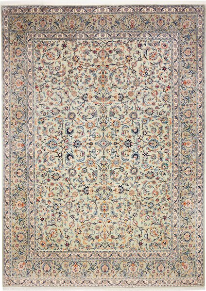 Tappeto Kashan Persia Medaglione Crema Blu 275x385 Cm