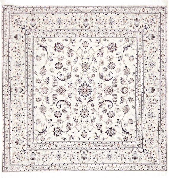 Tappeto Nain 6la Persia Medaglione Avorio Blu 205x203 Cm