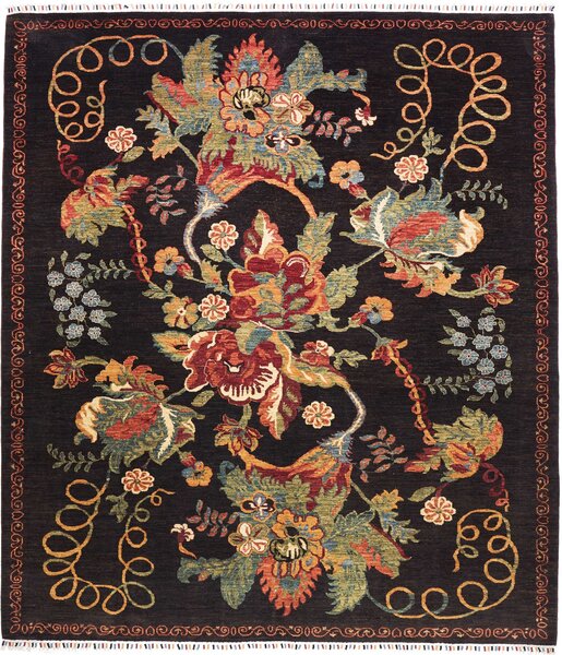 Tappeto Zigler Fine Pakistan Floreale Nero Rosso 249x280 Cm