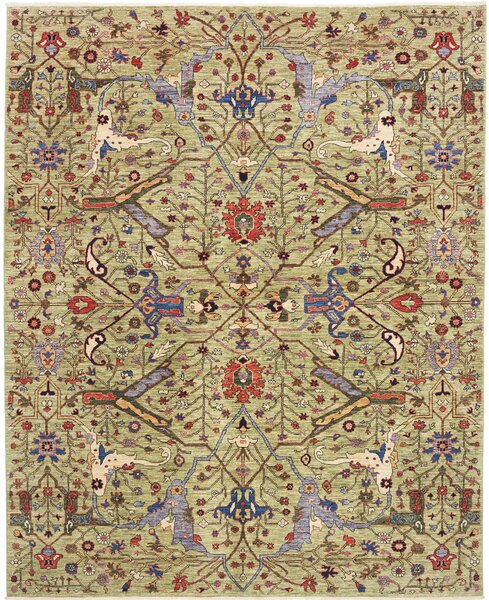 Tappeto Zigler Fine Pakistan Floreale Verde Salvia Policromo 256x312 Cm