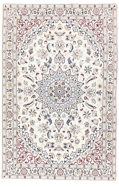 Tappeto Nain 9la Persia Medaglione Avorio Blu 115x178 Cm