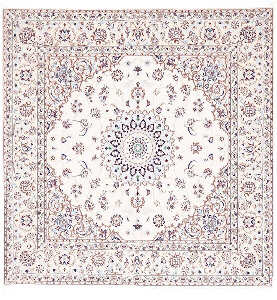 Tappeto Nain 6la Persia Medaglione Crema Blu 168x173 Cm