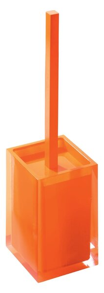 Porta scopino wc da appoggio Rainbow in resina arancione