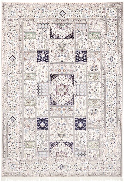 Tappeto Nain 6la Persia Medaglione Crema Blu 206x295 Cm