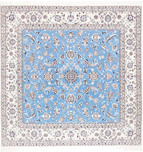 Tappeto Nain 6la Persia Medaglione Azzurro Avorio 208x208 Cm