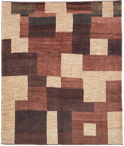 Tappeto Gabbeh Fine Persia Geometrico Marrone Beige 210x247 Cm