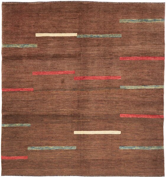 Tappeto Gabbeh Fine Persia Astratto Marrone Rosso 220x234 Cm