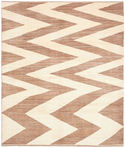 Tappeto Gabbeh Fine Persia Astratto Crema E Marrone 195x230 Cm