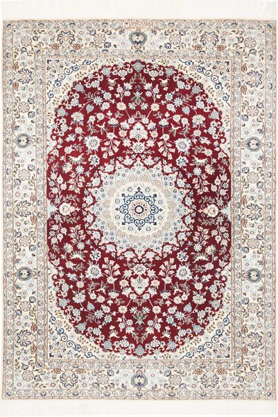 Tappeto Nain 6la Persia Medaglione Rosso Crema 118x168 Cm