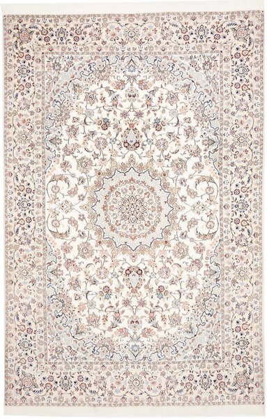 Tappeto Nain 9la Persia Medaglione Crema Azzurro 208x318 Cm