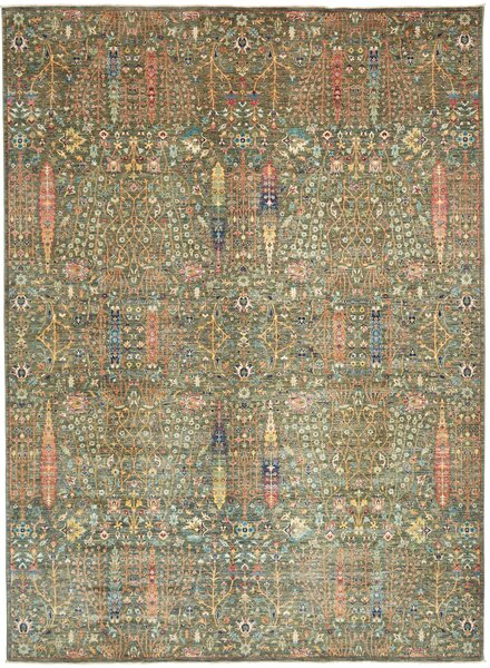 Tappeto Shahi Fine Pakistan Floreale Verde Policromo 279x381 Cm