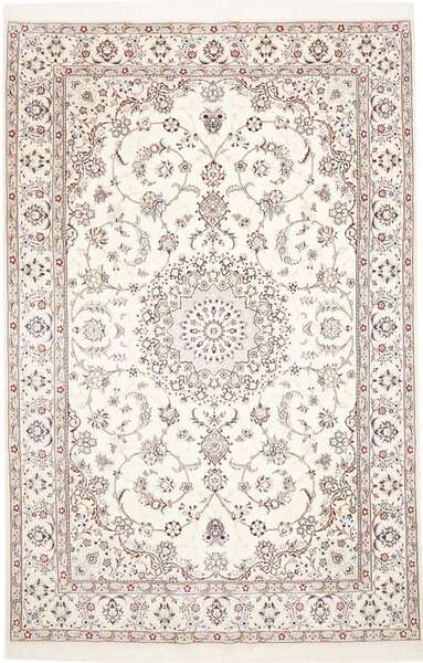 Tappeto Nain 9la Persia Medaglione Avorio Marrone 208x312 Cm