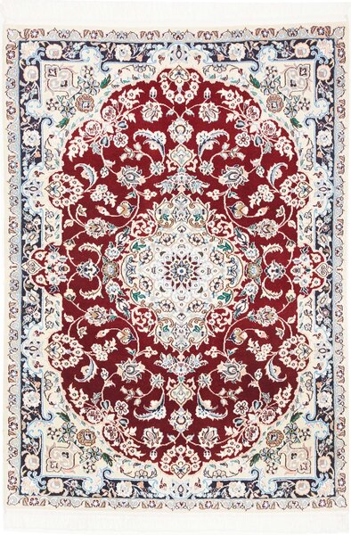Tappeto Nain 9la Persia Medaglione Rosso Crema 107x154 Cm