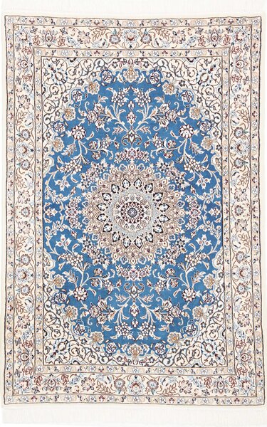 Tappeto Nain 9la Persia Medaglione Azzurro Crema 103x156 Cm