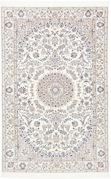 Tappeto Nain 6la Persia Medaglione Bianco Blu 127x198 Cm