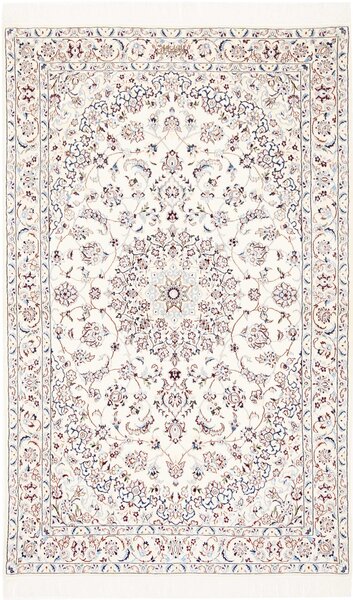 Tappeto Nain 6la Persia Medaglione Avorio Blu 103x165 Cm