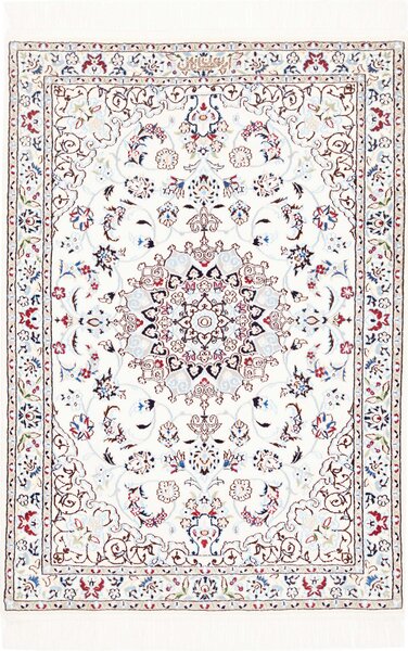 Tappeto Nain 6la Persia Medaglione Bianco Blu 86x120 Cm