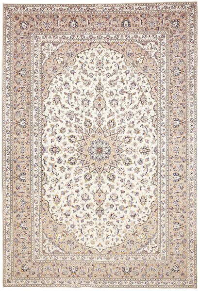 Tappeto Kashan Persia Medaglione Avorio Beige 243x355 Cm