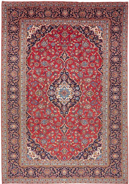 Tappeto Ardakan Persia Medaglione Rosso Blu 257x370 Cm