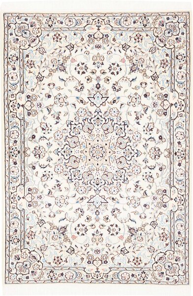 Tappeto Nain 9la Persia Medaglione Crema Blu 102x150 Cm