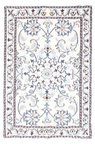 Tappeto Nain Kashmar Persia Medaglione Crema Blu 60x90 Cm