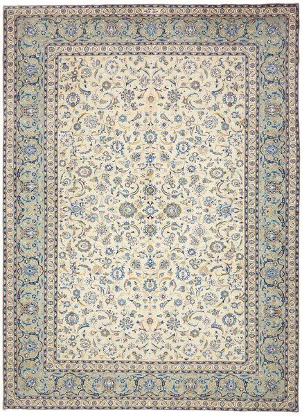 Tappeto Kashan Persia Floreale Crema Blu 292x400 Cm