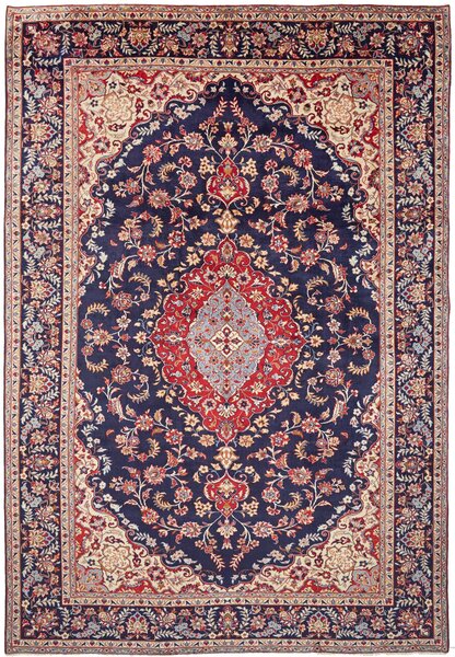 Tappeto Nadjafabad Persia Medaglione Blu Rosso 280x406 Cm