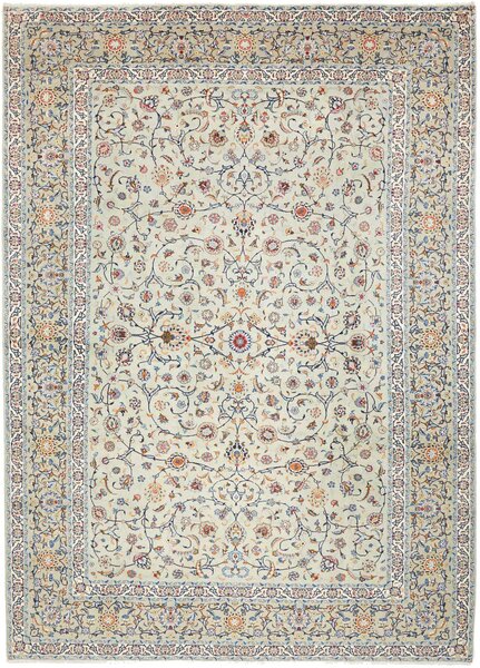 Tappeto Kashan Persia Floreale Verde Chiaro Policromo 260x370 Cm