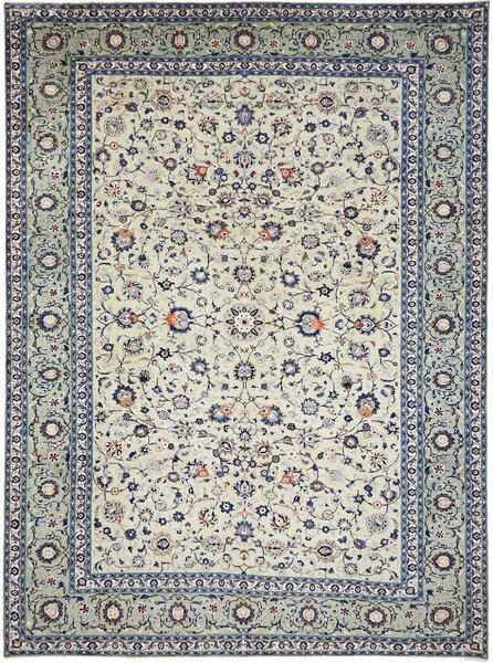 Tappeto Kashan Persia Floreale Crema Verde Acqua 305x410 Cm