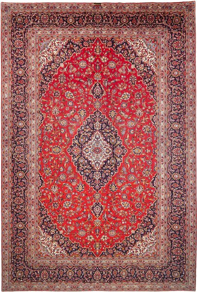 Tappeto Ardakan Persia Medaglione Rosso Blu Scuro 300x452 Cm