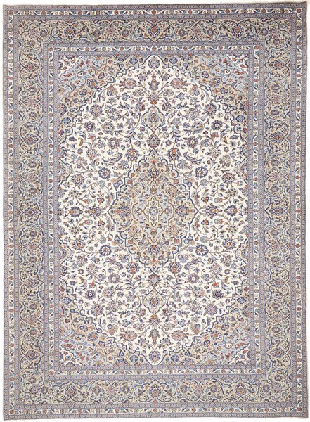 Tappeto Kashan Persia Medaglione Avorio Azzurro 297x402 Cm
