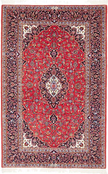 Tappeto Kashan Fine Persia Medaglione Rosso Blu 145x228 Cm