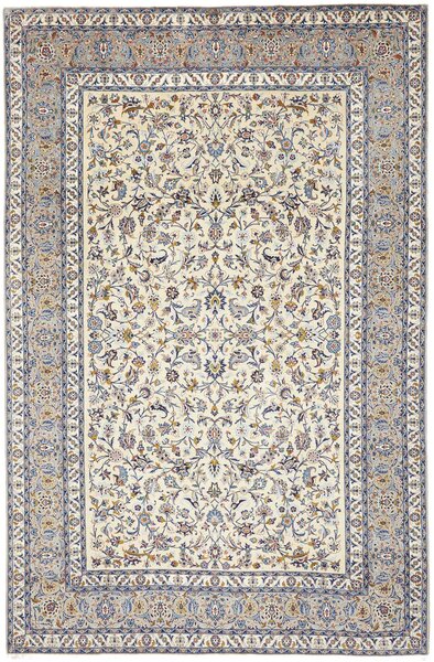 Tappeto Kashan Persia Floreale Crema Blu 232x353 Cm