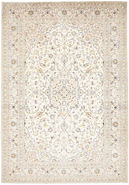Tappeto Kashan Persia Medaglione Avorio Policromo 240x350 Cm