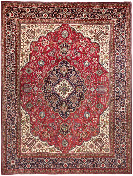Tappeto Tabriz Persia Medaglione Rosso Blu 300x400 Cm