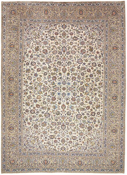 Tappeto Kashan Persia Floreale Avorio Beige 285x392 Cm