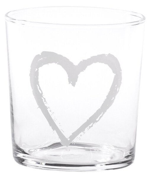 Simple Day Set 2 Bicchieri in vetro temperato Cuore Graffiti 35.5 cl