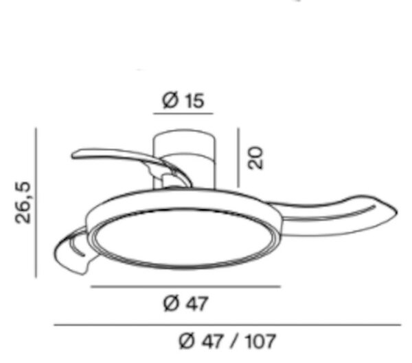 Ventilatore perenz zora 7195 b ct led metallo acrilico - Perenz