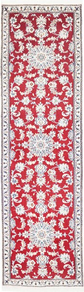 Tappeto Nain Kashmar Persia Medaglione Rosso Crema 80x293 Cm