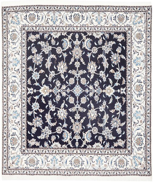 Tappeto Nain Kashmar Persia Floreale Blu Notte Crema 195x200 Cm