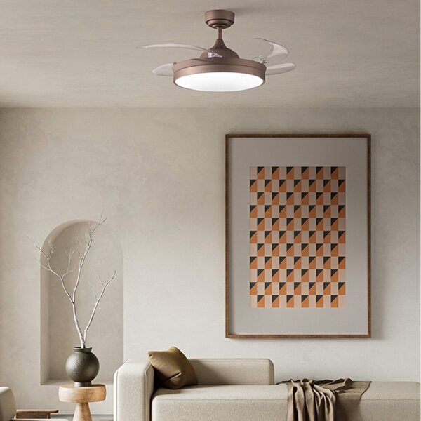 Ventilatore soffitto perenz open+ 7165 mm ct led pale scomparsa metallo acrilico - Perenz