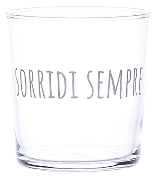 Simple Day Set 2 Bicchieri in vetro temperato Sorridi Sempre 35.5 cl