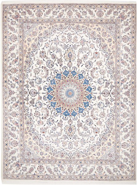 Tappeto Nain Kashmar Persia Medaglione Avorio Blu 297x400 Cm