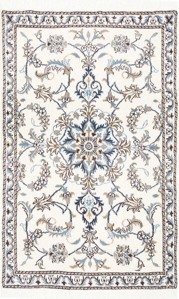 Tappeto Nain Kashmar Persia Medaglione Crema Blu 88x142 Cm