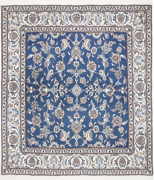 Tappeto Nain Kashmar Persia Astratto Blu Crema 192x212 Cm